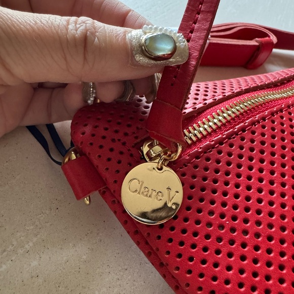 NWT Clare V. Grande Fanny, rare red leather! - Picture 2 of 4